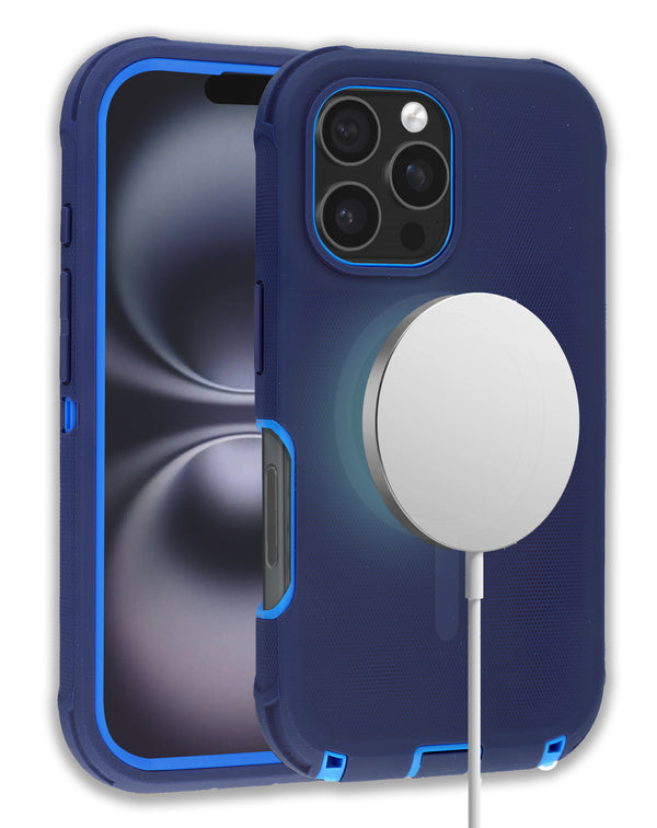 Encuentra la mejor funda heavy duty con carga inalámbrica para tu iPhone 16 Pro en Guatemala, en SlowBack, mayorista de accesorios iPhone.