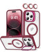 Funda de silicona y soporte de camara con lente iPhone 16 Pro Max (WINE)