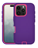 Encuentra en Guatemala la mejor protección para tu iPhone 16 Pro Max con este case Heavy Duty en tonos Dark Purple & Hot Pink.