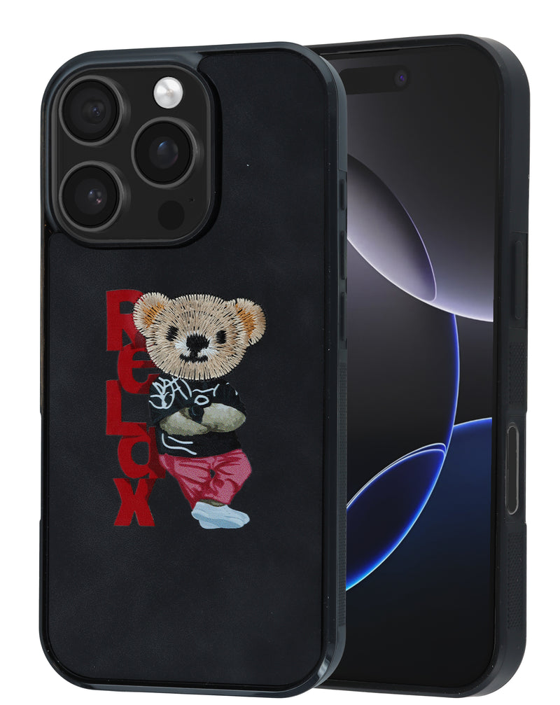 Funda Cute Animal Design RELAX BEAR iPhone 16 Pro Max