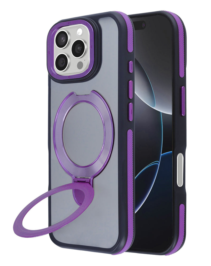 Encuentra el mejor case transparente mate con soporte y carga inalámbrica para iPhone 16 Pro Max en Guatemala.