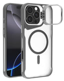 Compra un case transparente mate con carga inalámbrica y soporte para iPhone 16 Pro Max en Guatemala.