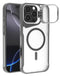 Compra un case transparente mate con carga inalámbrica y soporte para iPhone 16 Pro Max en Guatemala.