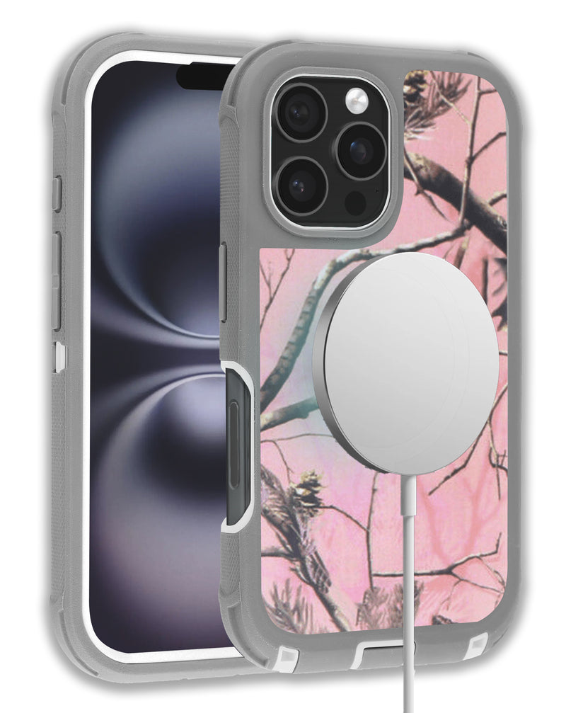 Encuentra la tapa trasera con carga inalámbrica para iPhone 16 Pro Max CAMO PINK en Guatemala.