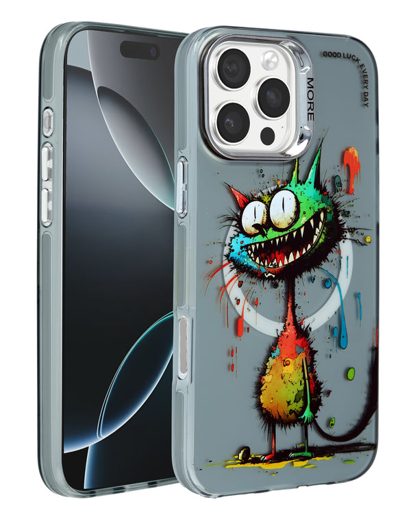 Encuentra la mejor funda de carga inalámbrica con diseño Animal Graffiti en Guatemala para tu iPhone 16 Pro Max en SlowBack, mayorista de accesorios para dispositivos móviles.