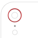 Aro de cámara trasera rojo para iPhone XR (modelos A1984, A2105, A2106, A2107, A2108) con bezel.