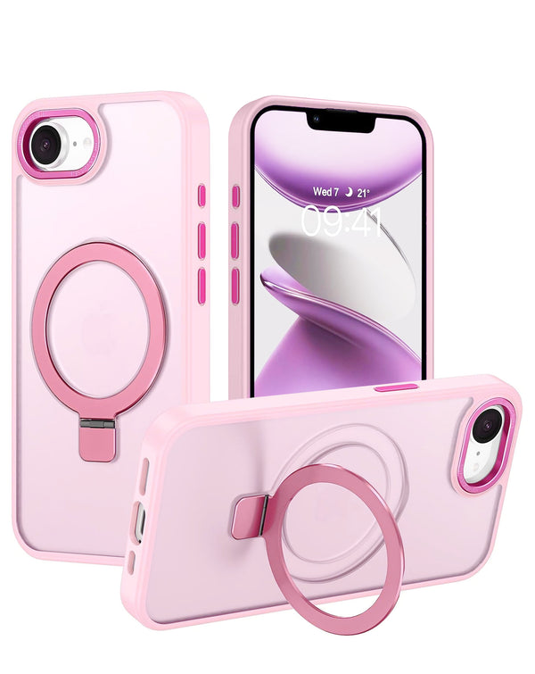 Encuentra el case inalámbrico con soporte de anillo Carbon para iPhone 16E en Guatemala, disponible en color rosa, ideal para proteger tu dispositivo y personalizarlo con estilo.