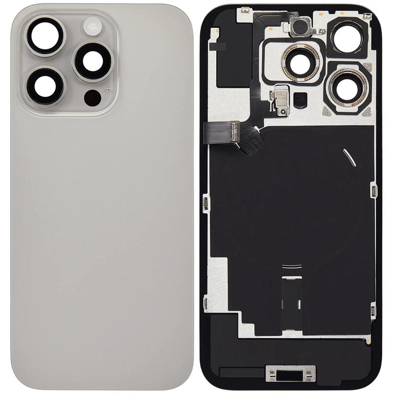 Tapa trasera con placa de acero y carga NFC inalámbrica para iPhone 16 Pro en Guatemala.