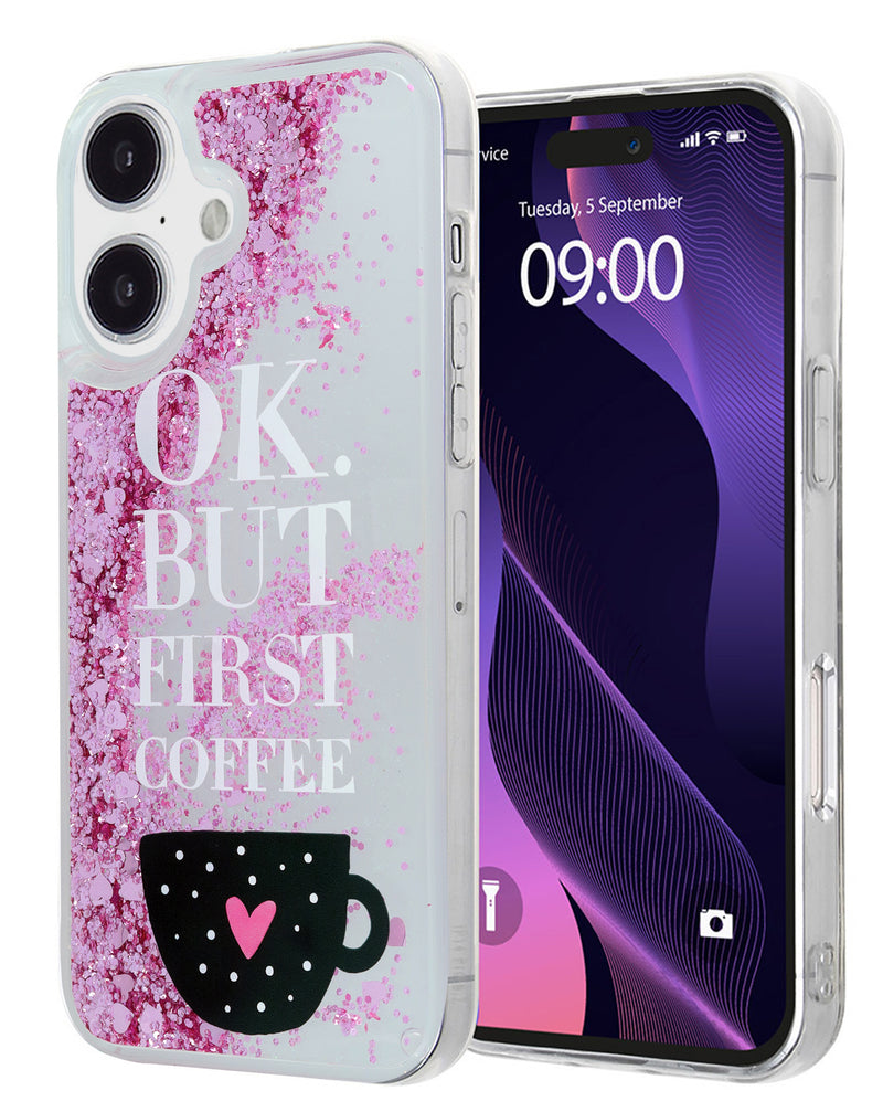 Encuentra la mejor funda liquid quicksand glitter para iPhone 16 Plus en Guatemala.