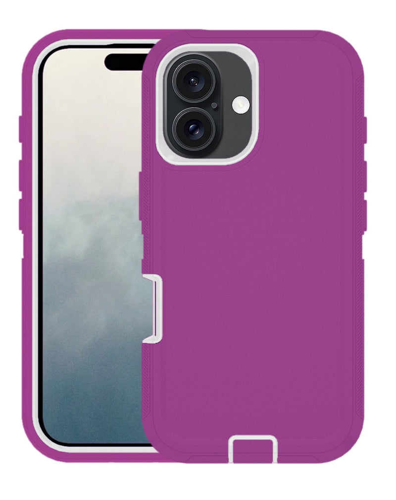 Encuentra la mejor funda heavy duty para tu iPhone 16 Plus en Guatemala con este colorido diseño HOT PINK & WHITE.