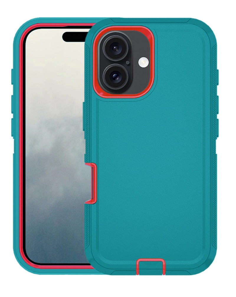 Encuentra la mejor funda resistente para tu iPhone 16 Plus en Guatemala, variedad de colores disponibles en TEAL y RED.