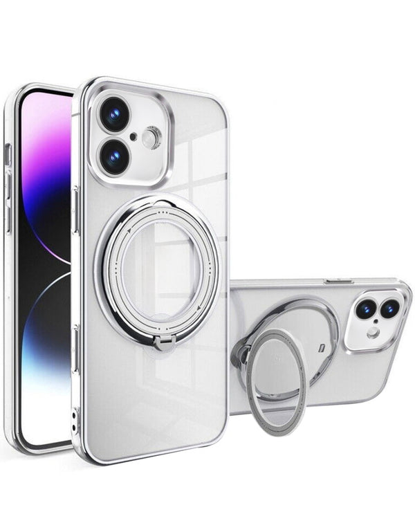 Encuentra en Guatemala el case de carga inalámbrico de carbono para iPhone 16 Plus con soporte de anillo CLEAR en SlowBack, especialistas en accesorios para iPhone.