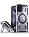 Protector antichoque con soporte de anillo para iPhone 16 Plus en color morado, disponible en Guatemala para compra al mayor.