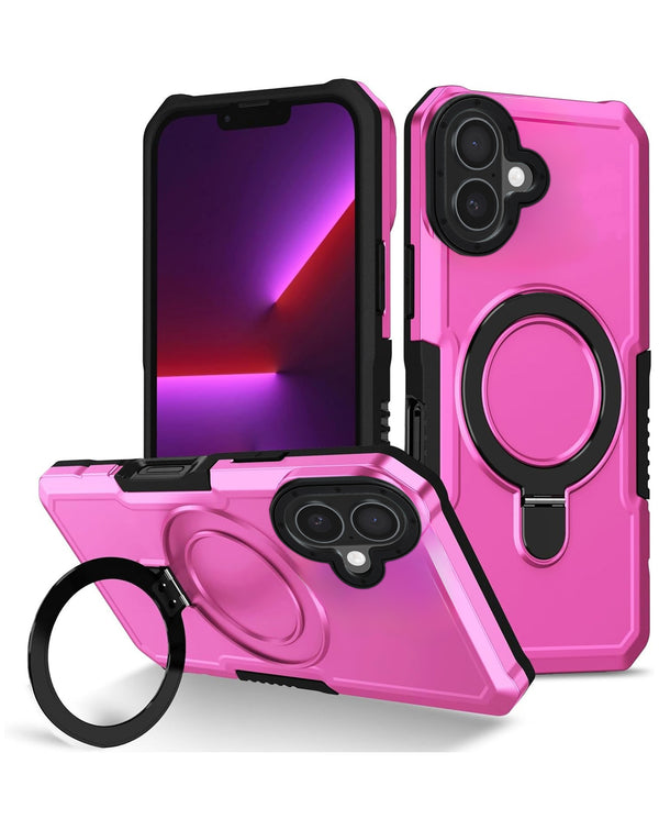 Encuentra la mejor Funda de PC shockproof con portador de anillo para iPhone 16 Plus en Guatemala.