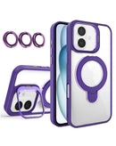 Encuentra la mejor funda magnética transparente para iPhone 16 Plus con soportes y lente de cámara en Guatemala.