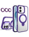 Encuentra la mejor funda magnética transparente para iPhone 16 Plus con soportes y lente de cámara en Guatemala.