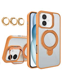 Encuentra en Guatemala el mejor case transparente magnético con soportes y lente de cámara para iPhone 16 Plus en SlowBack.