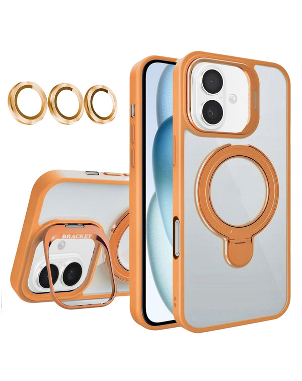 Encuentra en Guatemala el mejor case transparente magnético con soportes y lente de cámara para iPhone 16 Plus en SlowBack.