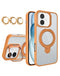 Encuentra en Guatemala el mejor case transparente magnético con soportes y lente de cámara para iPhone 16 Plus en SlowBack.