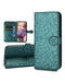 Encuentra la mejor funda cartera de cuero con diseño de panal en Guatemala para iPhone 16 en color verde de la marca SlowBack.