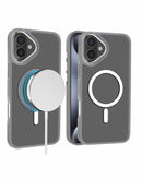 Encuentra en Guatemala fundas para iPhone 16 slim antideslizantes con carga inalámbrica en color gris en SlowBack, tu mayorista de accesorios iPhone.