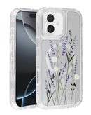 Compra la tapa trasera transparente con diseño de flores y cargador inalámbrico para iPhone 16 Plus en Guatemala.
