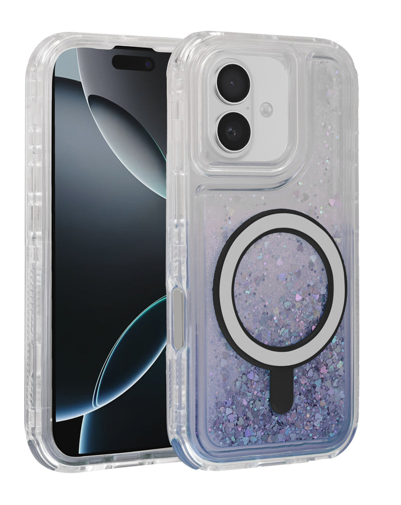 Protege tu iPhone 16 Plus con un case glitter liquid con carga inalámbrica en Guatemala.