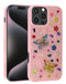 Protector de mariposa con brillos y pedrería en color morado claro para iPhone 16 Pro en Guatemala.