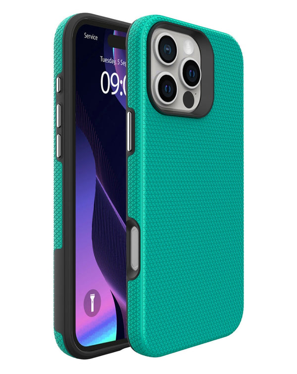 Encuentra la funda protectora de doble capa con absorción de impactos para iPhone 16 Pro en Guatemala, ideal para mantener tu dispositivo seguro en todo momento.