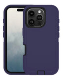 Protector heavy duty para iPhone 16 Pro Max en color negro y azul marino, ideal para proteger tu dispositivo en Guatemala.
