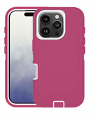 Encuentra la funda heavy duty en color hot pink & white para iPhone 16 Pro en Guatemala, ideal para proteger tu dispositivo.