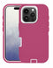 Encuentra la funda heavy duty en color hot pink & white para iPhone 16 Pro en Guatemala, ideal para proteger tu dispositivo.