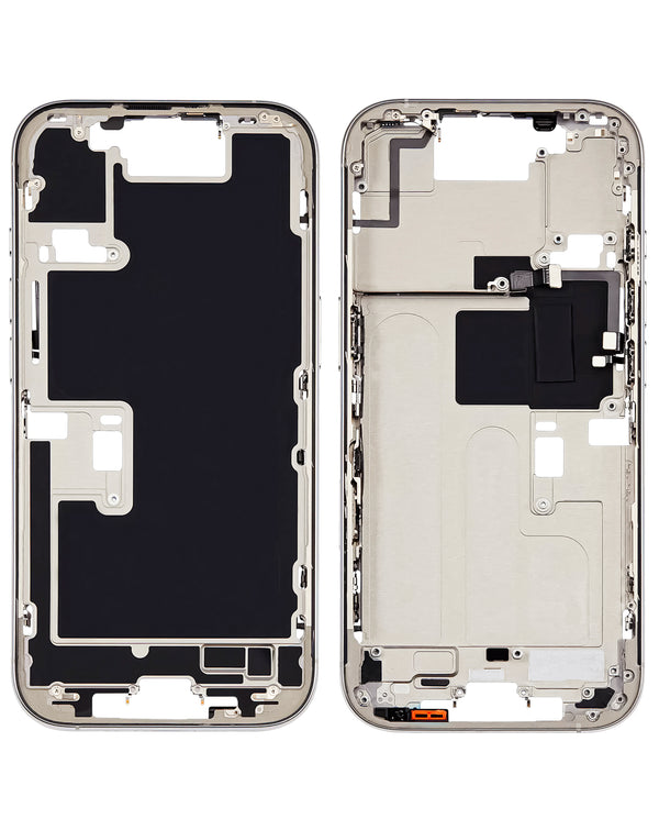 Marco central con piezas pequeñas para iPhone 16 Pro (NATURAL TITANIUM) en Guatemala, encuentra el mejor costo en mayoristas de reparaciones.