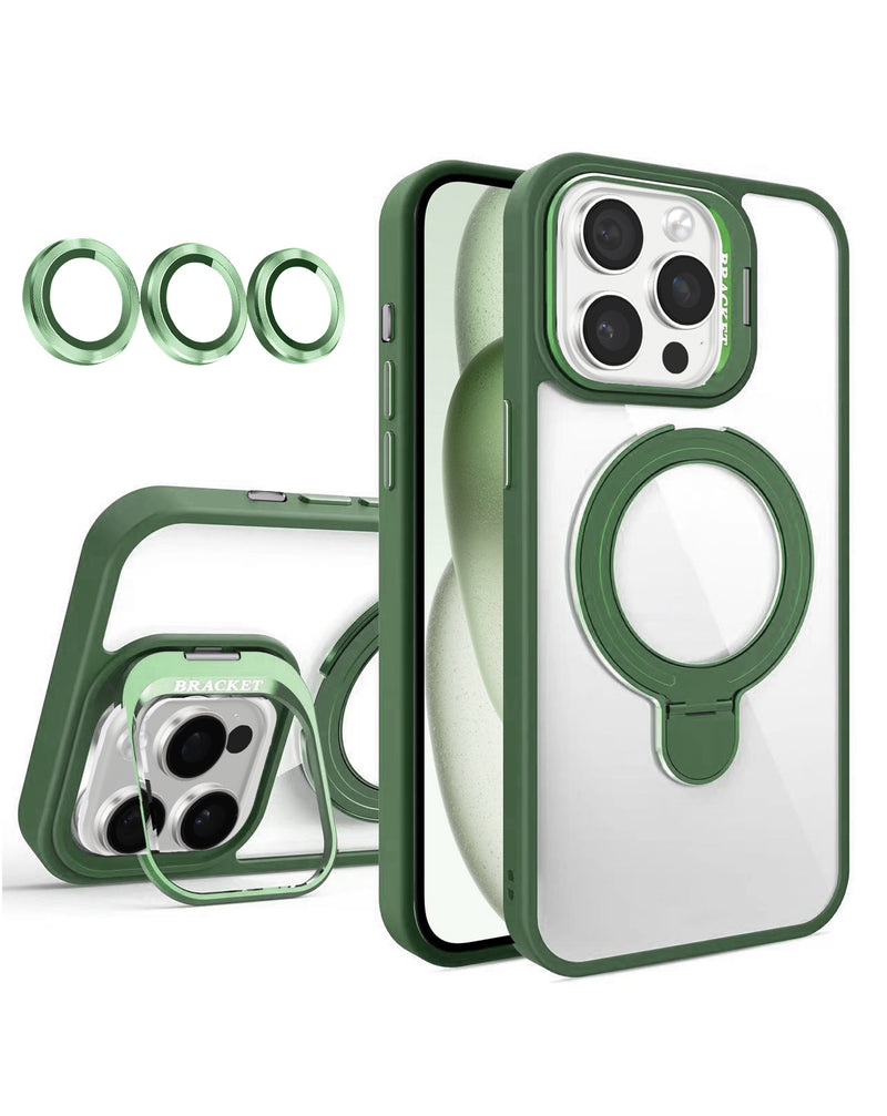 Funda transparente magnética con 2 soportes y lente de cámara para teléfono en Guatemala, encuentra la mejor opción en accesorios de SlowBack.