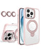 Compra la funda magnética transparente con 2 kickstand y lente de cámara para iPhone 16 Pro en Guatemala.