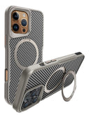Carcasa con soporte magnético de fibra de carbon para iPhone 16 Pro en Guatemala.