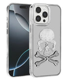 Protege tu iPhone 16 Pro / 17 con estilo con esta funda transparente con diseño de calavera en Guatemala.