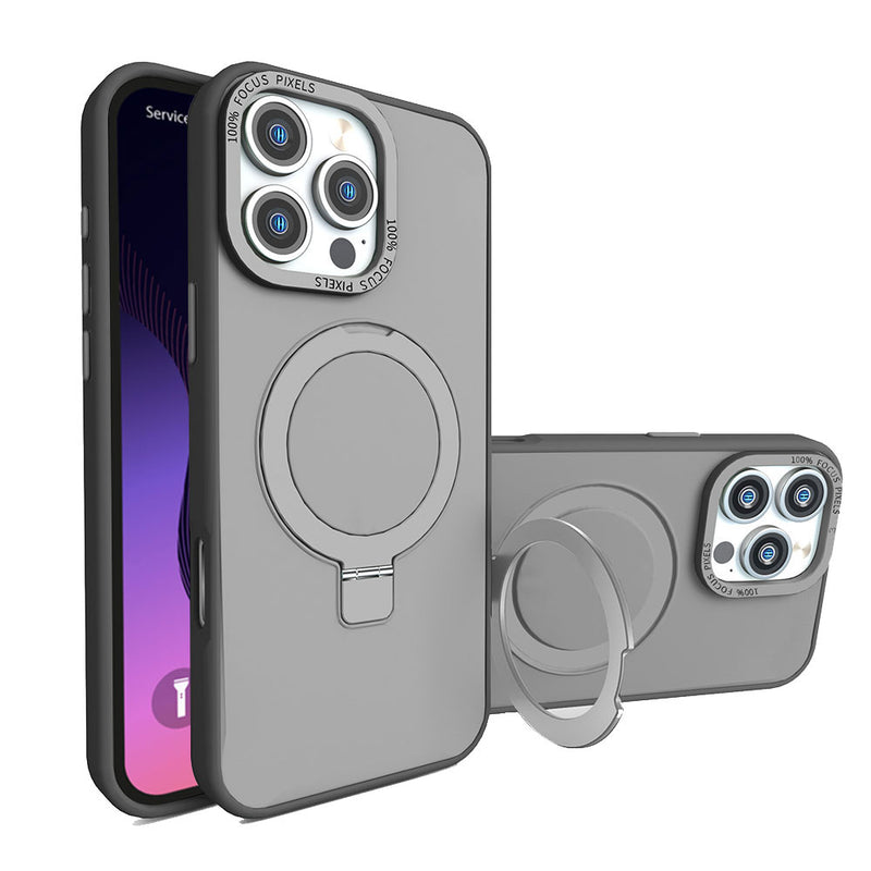 Encuentra en Guatemala el mejor case de carga inalámbrica Carbon con soporte de anillo para iPhone 16 Pro en color negro de SlowBack.