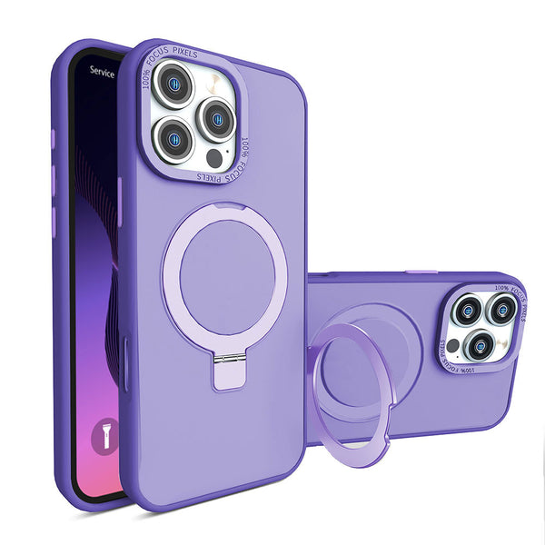 Compra el estiloso Case de carga Carbon con soporte anillo PURPLE para iPhone 16 Pro en Guatemala.