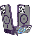Encuentra la mejor Funda Magsafe con soporte metal en Guatemala para iPhone 16 Pro en color PURPLE de la marca SlowBack.