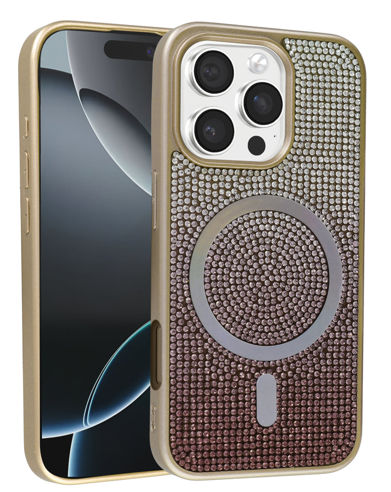 Encuentra el estuche de carga inalámbrica bling de cristal de diamante en Guatemala para tu iPhone 16 Pro en SlowBack, mayorista de accesorios.