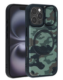 Funda magnetica delgada con soporte para camara Camo Design - Style 8 iPhone 16 Pro