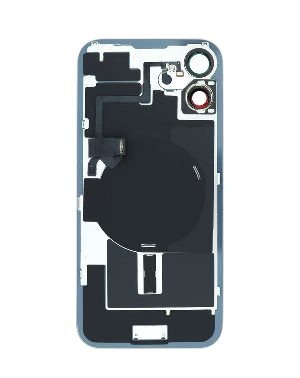 Compra en Guatemala la tapa trasera sin logo con marco con carga inalámbrica y NFC para iPhone 16 Plus en color blanco, con cable flex y imán MagSafe.
