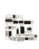 Encuentra soporte metálico para placa base de iPhone 16 Plus en Guatemala, ideal para reparaciones en talleres especializados.