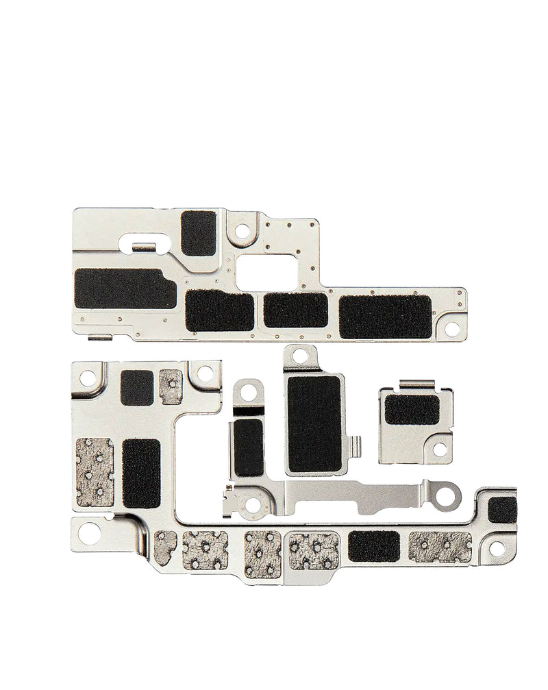 Encuentra soporte metálico para placa base de iPhone 16 Plus en Guatemala, ideal para reparaciones en talleres especializados.