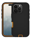 Protege tu iPhone 16 Pro con un case pesado en Guatemala, disponible en color negro y naranja.