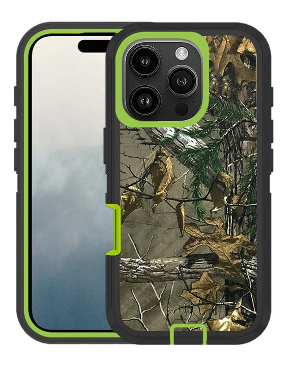Protege tu iPhone 16 Pro con estilo camuflaje con esta funda Heavy Duty en Guatemala.