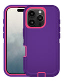 Encuentra la mejor funda heavy duty para iPhone 16 Pro en Guatemala en SlowBack, mayorista de accesorios con variedad de colores como DARK PURPLE & HOT PINK.
