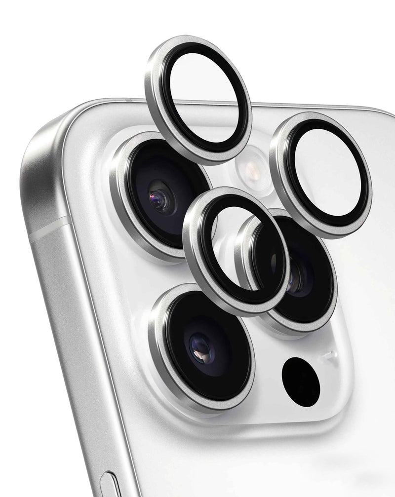 Encuentra lentes de cámara trasera premium para iPhone 16 Pro / 16 Pro Max con soporte y marco en Guatemala.