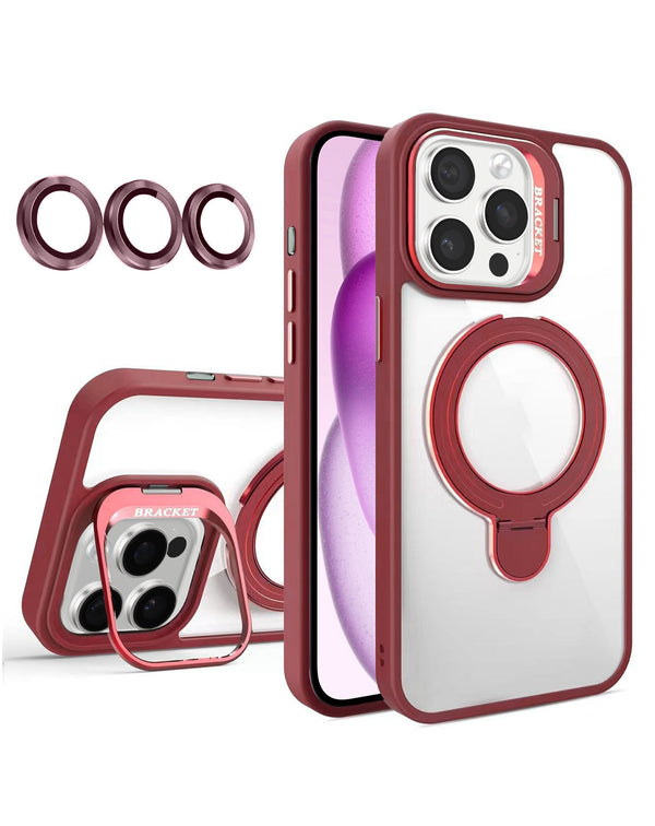 Compra el mejor case magnético transparente con 2 kickstand y camera lens para iPhone 16 Pro Max en Guatemala.